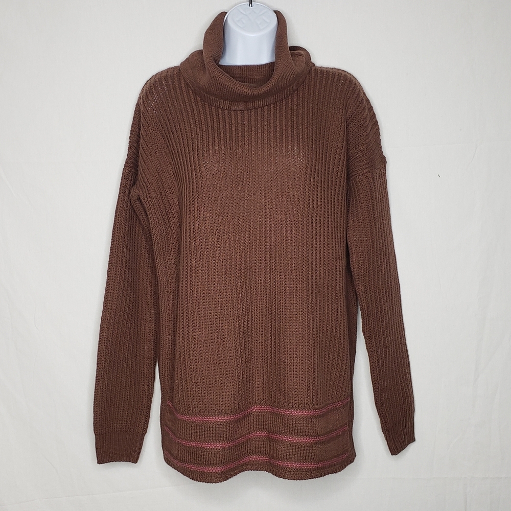 Prana Oversized Funen Loop Chunky Knit Sweater Tunic Wool Blend Size S Logo